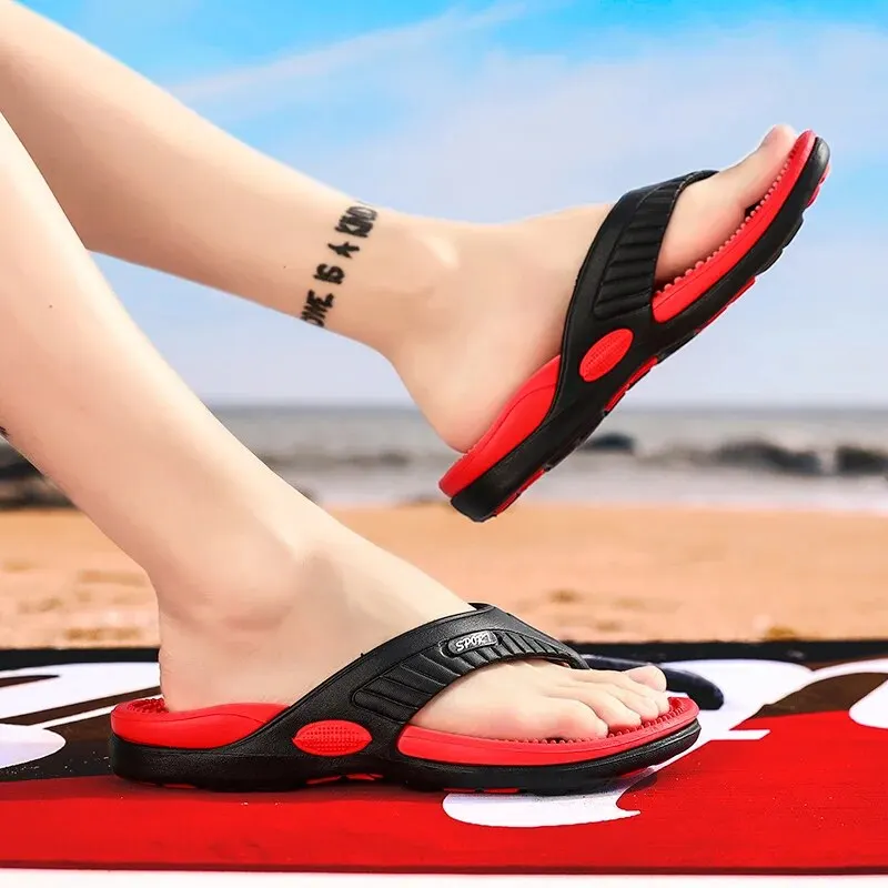 Outdoor Lighting For Your House - ฤดูร้อนรองเท้าแตะผู้ชาย Flip Flops รองเท้าแตะชายหาดลื่นรองเท้าสบายๆแบนนวดในร่ม House รองเท้าผู้ชายรองเท้าแตะสไลด์กลางแจ้ง