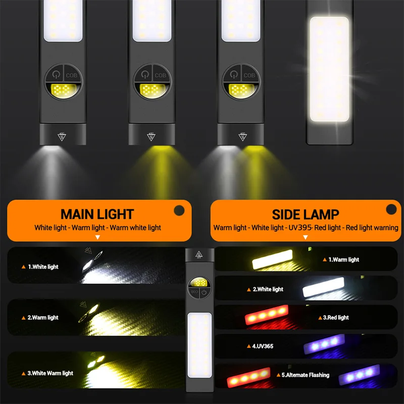 COB + LED ไฟฉายมัลติฟังก์ชั่นพ - Outdoor Lighting Black บทวิจารณ์และราคา