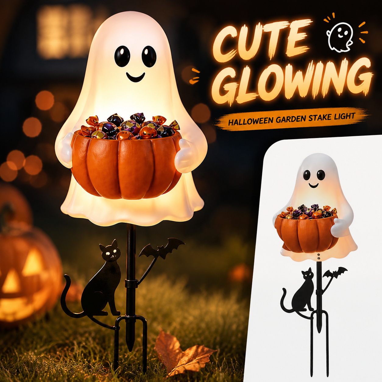ที่ใส่ลูกอมรูปผีฮาโลวีน พร้อมไ - Outdoor Lighting Effects บทวิจารณ์และราคา