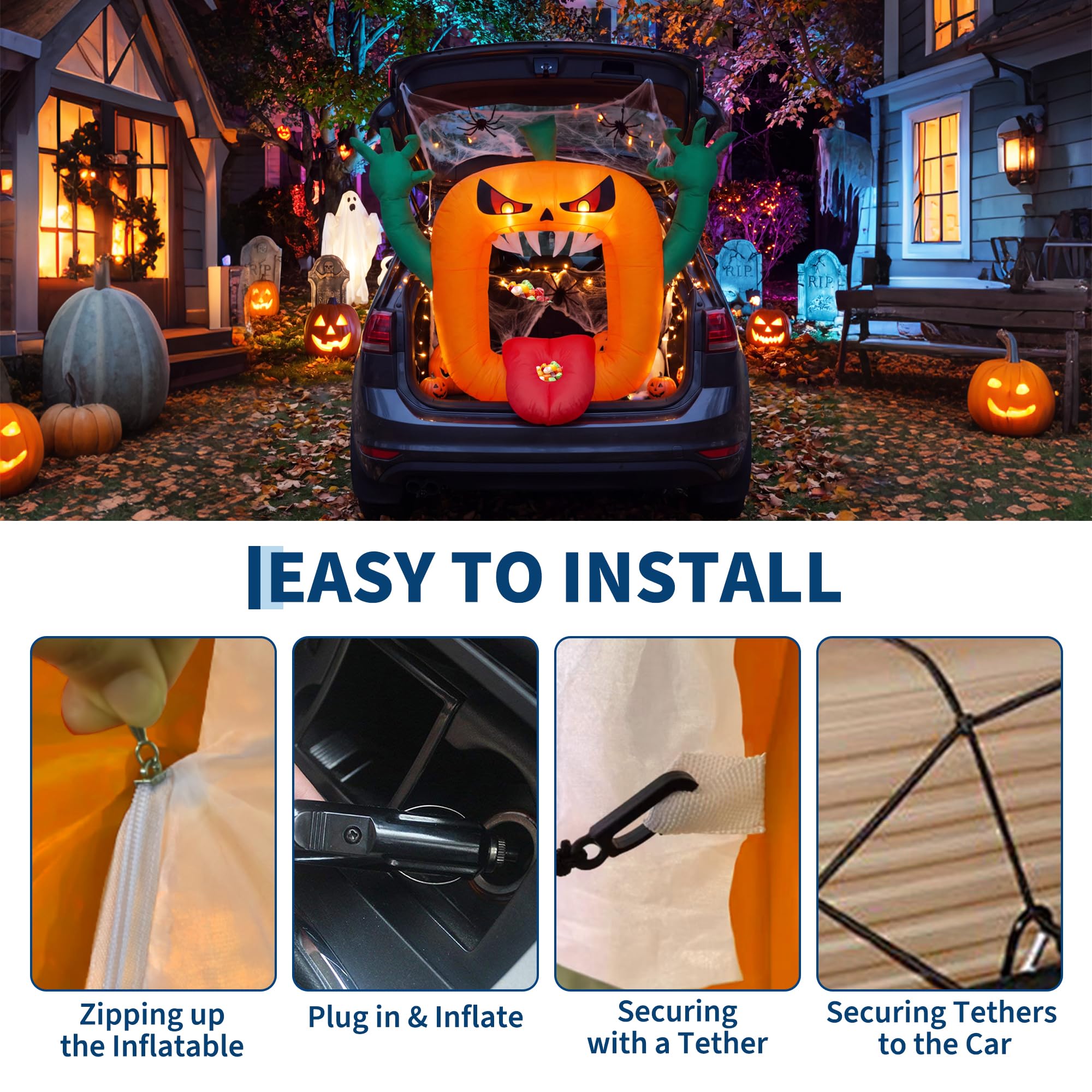 ฟักทองเป่าลมฮาโลวีนสุดสยอง ขนา - Outdoor Lighting Effects บทวิจารณ์และราคา