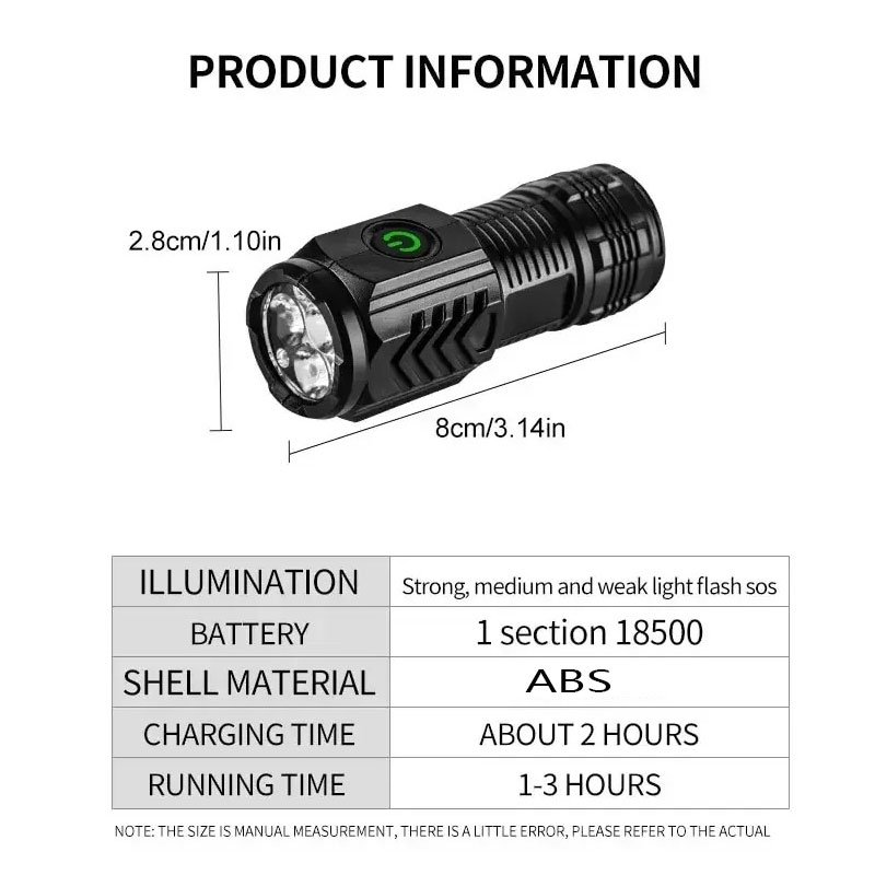 ไฟฉายมินิ 3LED พร้อมคลิปหนีบปา - Outdoor Lighting Black บทวิจารณ์และราคา